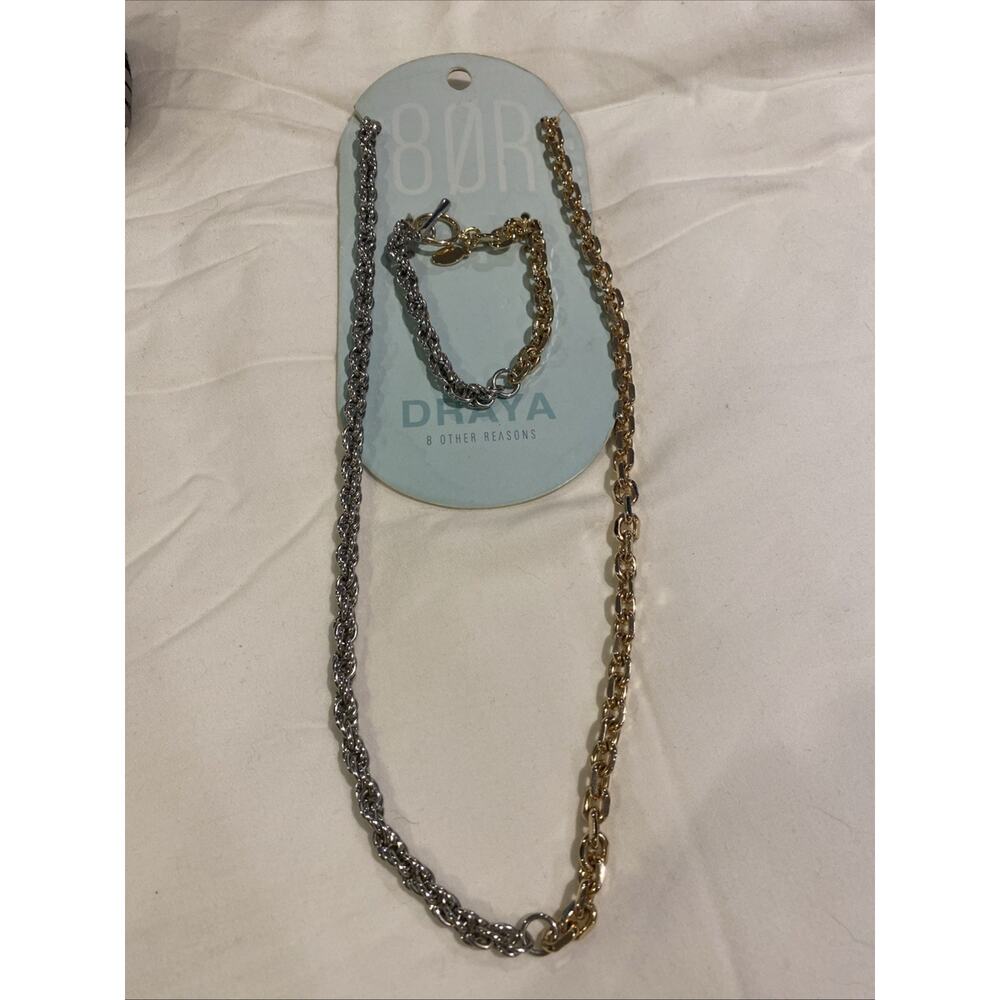 8 Other Reasons X Draya Michele Gold & Silver Tone Necklace & Bracelet Set